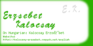 erzsebet kalocsay business card